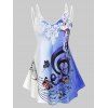Débardeur Applique en Dentelle à Imprimé Note de Musique de Grande Taille - Bleu 1X