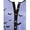 Plus Size Halloween Bat Print Tee - multicolor 3X