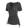 T-shirt Sanglé à Col Bénitier - Gris XXL
