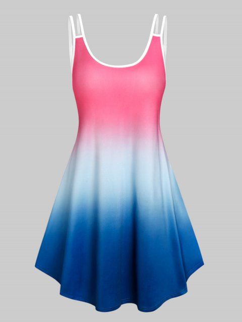 Ombre Color Sleeveless Tank Dress