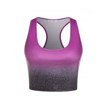 

Plus Size Ombre Color Racerback Crop Top, Purple