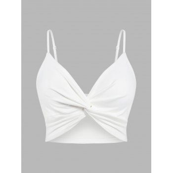 

Plus Size Twisted Bra Top, White