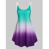 Ombre Color Sleeveless Tank Dress - multicolor L