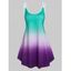 Ombre Color Sleeveless Tank Dress - multicolor XXXL