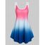 Ombre Color Sleeveless Tank Dress - PURPLE M
