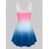 Ombre Color Sleeveless Tank Dress - BLUE XXL