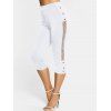 Legging Corsaire en Dentelle Insérée avec Bouton - Blanc XL
