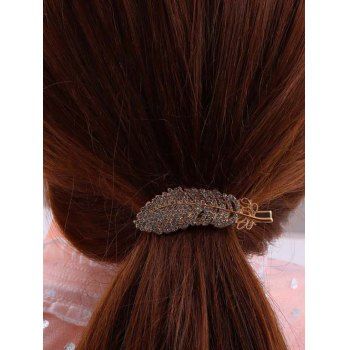 

Feather-Shaped Rhinestone Hair Clip, Golden