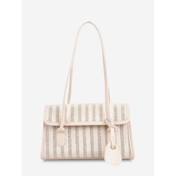

Brief Striped Cover Shoulder Bag, White