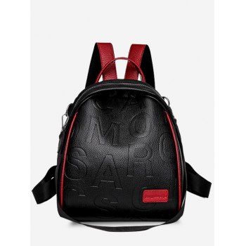 

Letter Embossed Multi Strap Backpack, Red