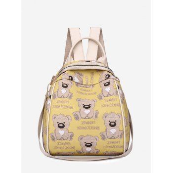 

Bear Print Multi Strap Backpack, Yellow