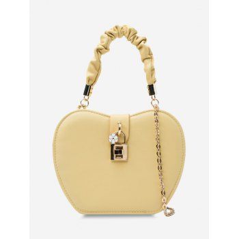 

Chain Floral Lock Heart Shape Handbag, Yellow