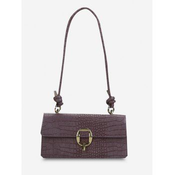 

Rectangle Stone Grain Knotted Shoulder Bag, Purple