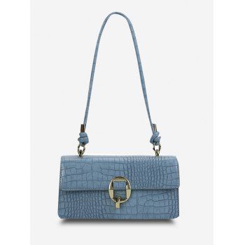 

Rectangle Stone Grain Knotted Shoulder Bag, Blue