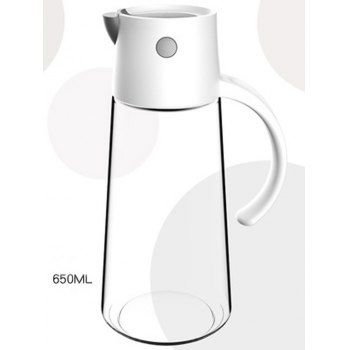 

650ML Automatic Flip Glass Oil Bottle, White