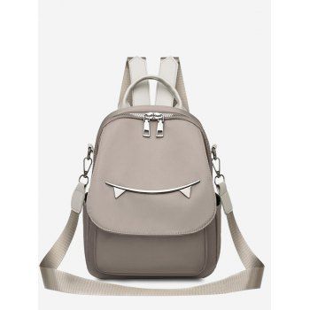 

Metal Cat Ear Pattern Backpack, Light khaki