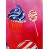 American Flag Dessert Balloon Print Ombre Strappy Dress - BLUE XXXL