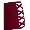 Bohemian Swimsuit Abstract Butterfly Cutout Gothic Bathing Suit Tummy Control Tankini Swimwear - DEEP RED L