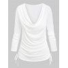 T-shirt Sanglé Simple à Col Bénitier - Blanc XXL