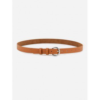 

Minimalistic Silver Tone Buckle Belt, Tiger orange