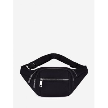 

Multi Compartment Nylon Bum Bag, Black