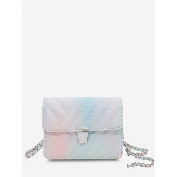

Quilted Chain-Wrapped Strap Crossbody Bag, Light pink