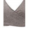 Plunge Neck Crossover Cropped T-shirt - LIGHT COFFEE XXL