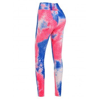 Tie Dye Print Butt Lifter Textured Skinny Leggings