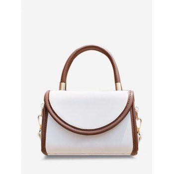 

Color Contrast Binding Crossbody Bag, White
