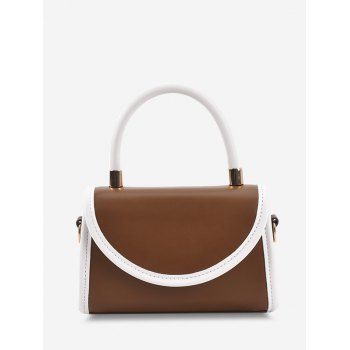 

Color Contrast Binding Crossbody Bag, Coffee