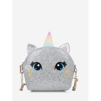 

Cartoon Unicorn Sequin Crossbody Bag, Silver