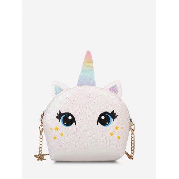 

Cartoon Unicorn Sequin Crossbody Bag, White