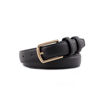 

Gold Tone Pin Buckle Belt, Black