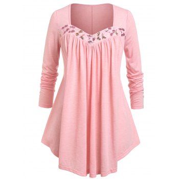 

Plus Size Sequined Butterfly T Shirt, Light pink