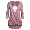 Ensemble de T-shirt Superposé Chiné de Grande Taille et de Haut à Bretelle - Rouge foncé L