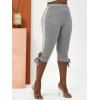 Legging Corsaire Noué Panneau Au Crochet de Grande Taille - Gris Clair 2X