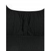 Ruched Bust Ribbed Cropped T-shirt - BLACK XXL