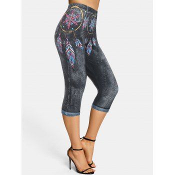 

Dream Catcher 3D Print Skinny Jeggings, Black