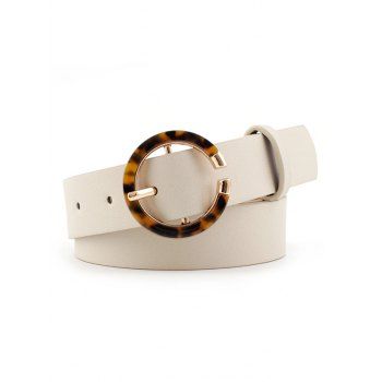 

Tortoiseshell Open Round Buckle Belt, Crystal cream