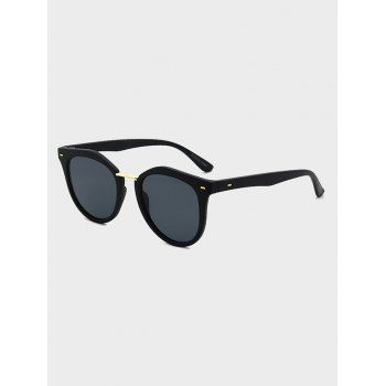 

Retro Metal Bar Round Sunglasses, Black
