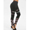 Pantalon Moulant à Carreaux Imprimé Détaillé avec Nœud Papillon - Noir XL