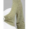 Ribbed Pointed Hem Faux Twinset Knitwear - LIGHT GREEN M