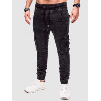 

Multi Pockets Twisted Jeans, Black
