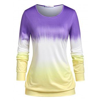 

Plus Size Ombre Color T-shirt, Multicolor