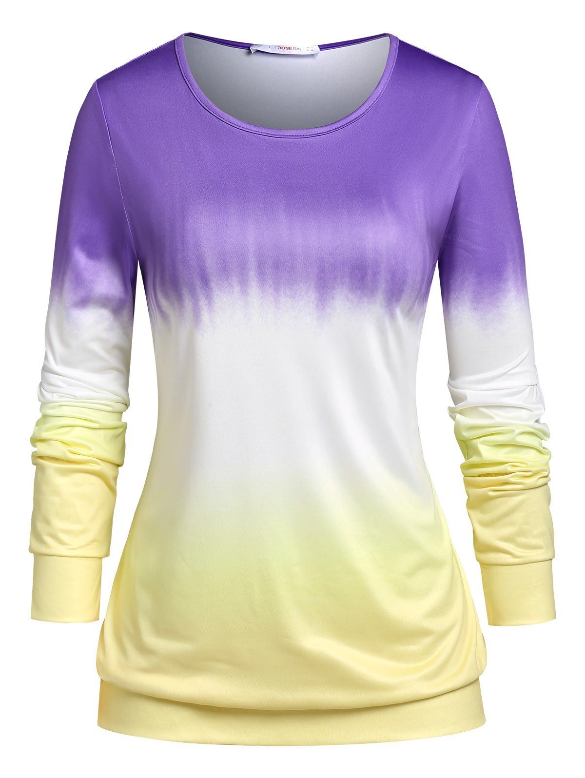 T-shirt en Couleur Ombrée de Grande Taille - multicolor 5X