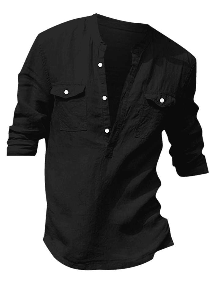 half button shirts mens