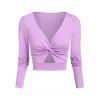 T-shirt Court Découpé Tordu en Avant - Violet clair XXL