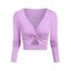 T-shirt Court Découpé Tordu en Avant - Violet clair XXL