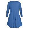 T-shirt Embelli de Chaîne de Grande Taille à Œillet - Bleu profond 1X