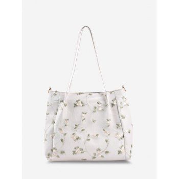 

Flower Lace Embroidered Shoulder Bag, White